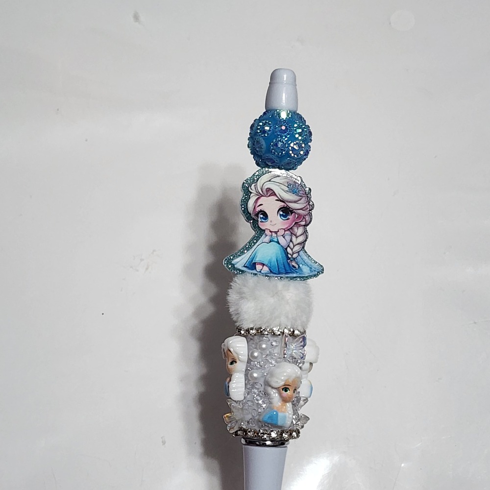 Princess Beaded Pen Black Ink Gift Stocking Stuffer Refillable